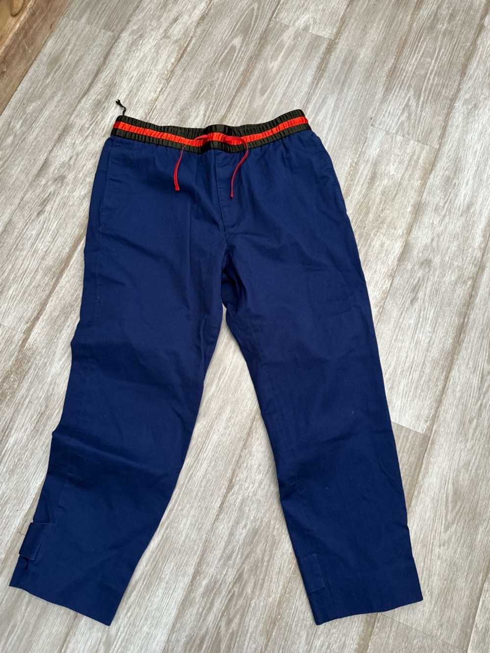 Gucci Mens Print Logo Band Trousers Jogger Pants Blue Size 52